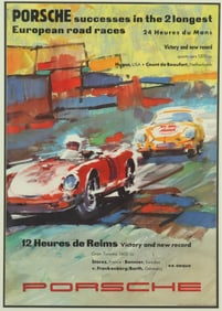 Vintage Porsche Poster Attributed Erich Strenger