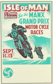 Vintage Isle of Man Manx Grand Prix Poster