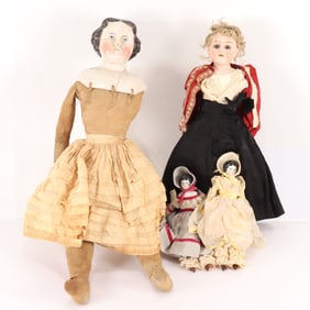 19th-20th C. Porcelain Dolls, Hoffmeister & others