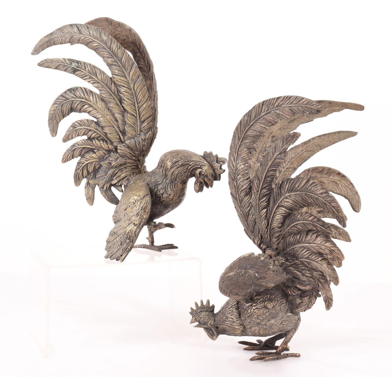 Cast Brass Fighting Roosters (1 of 5)