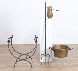 Assembled Gp Copper or Iron Fireplace Implements