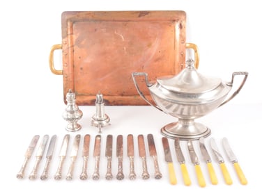 Assembled Gp Sterling, Silver Plate & Sheffield