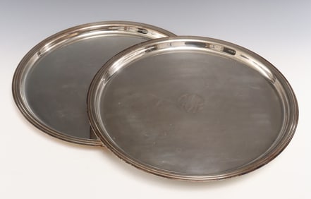 Pair Christofle Silverplate Platters