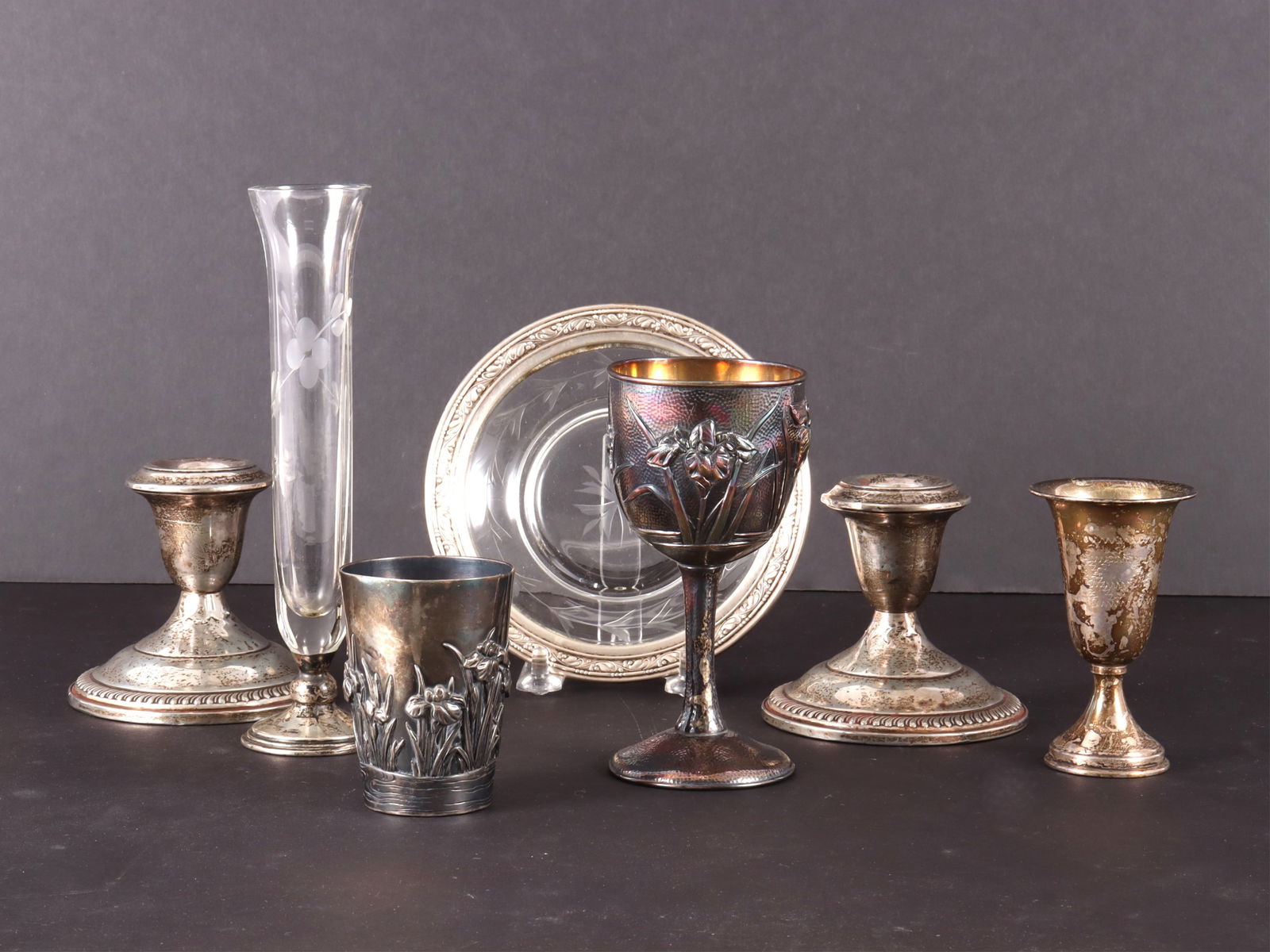 Seven Sterling Silver Mounted Table Items (1 of 11)