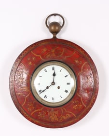 19th C. Chinoiserie Decorated Tole Clock