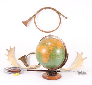 British Hunting Related Objects & Globe