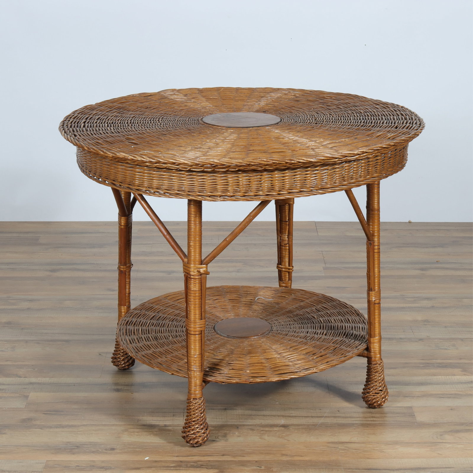 Wicker Bistro Table: Wicker Bistro Table, removable top. Dimensions: 29" H x 36" Dia. From a Litchfield Connecticut Home