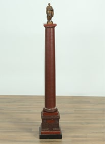 Large Rouge Marble Model of Trajan's Column, 19th C