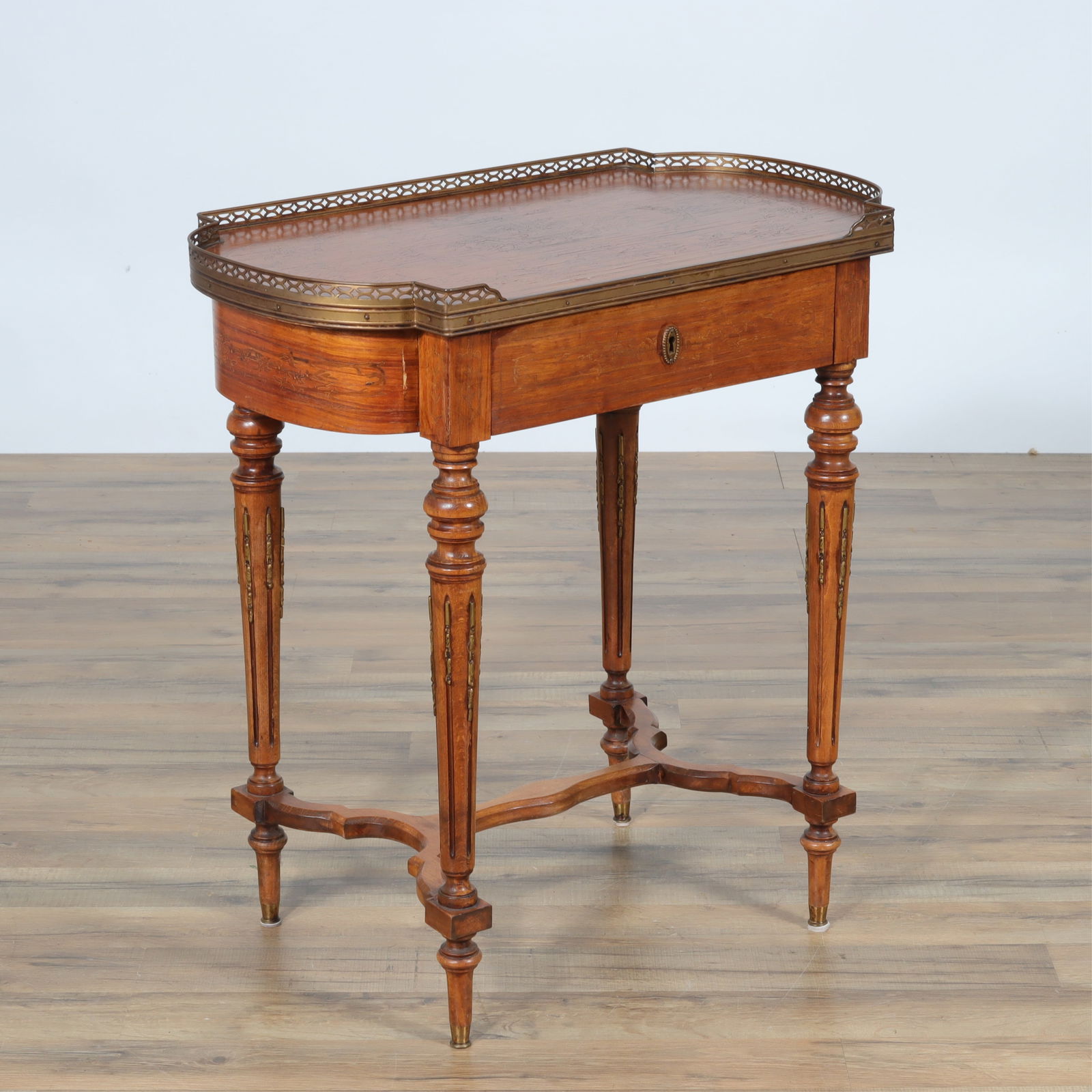 Louis XVI Style Marquetry Inlaid Side Table (1 of 8)