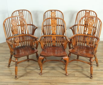 6 Georgian Style Windsor Bow Back Chairs