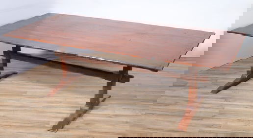 Stained Pine Farm Trestle Table