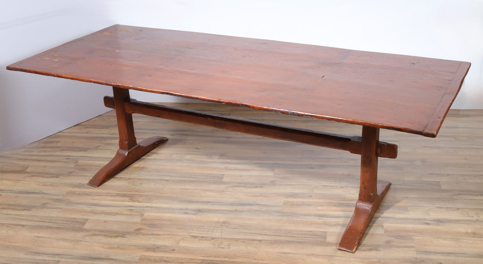 Stained Pine Farm Trestle Table (1 of 7)