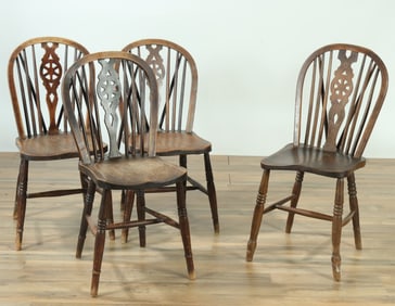 Four L.19th C. English Windsor Dining Chairs