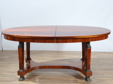 Empire Style Brass Mounted Dining Table