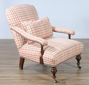 Victorian Walnut Library Armchair, 19th C.