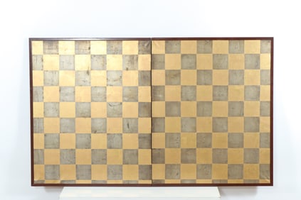 Japanese Gilt Paper 2-Panel Table Screen