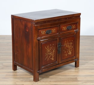 Chinese Inlaid Fruitwood Cabinet