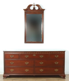 Baker Mahogany Dresser & Mirror