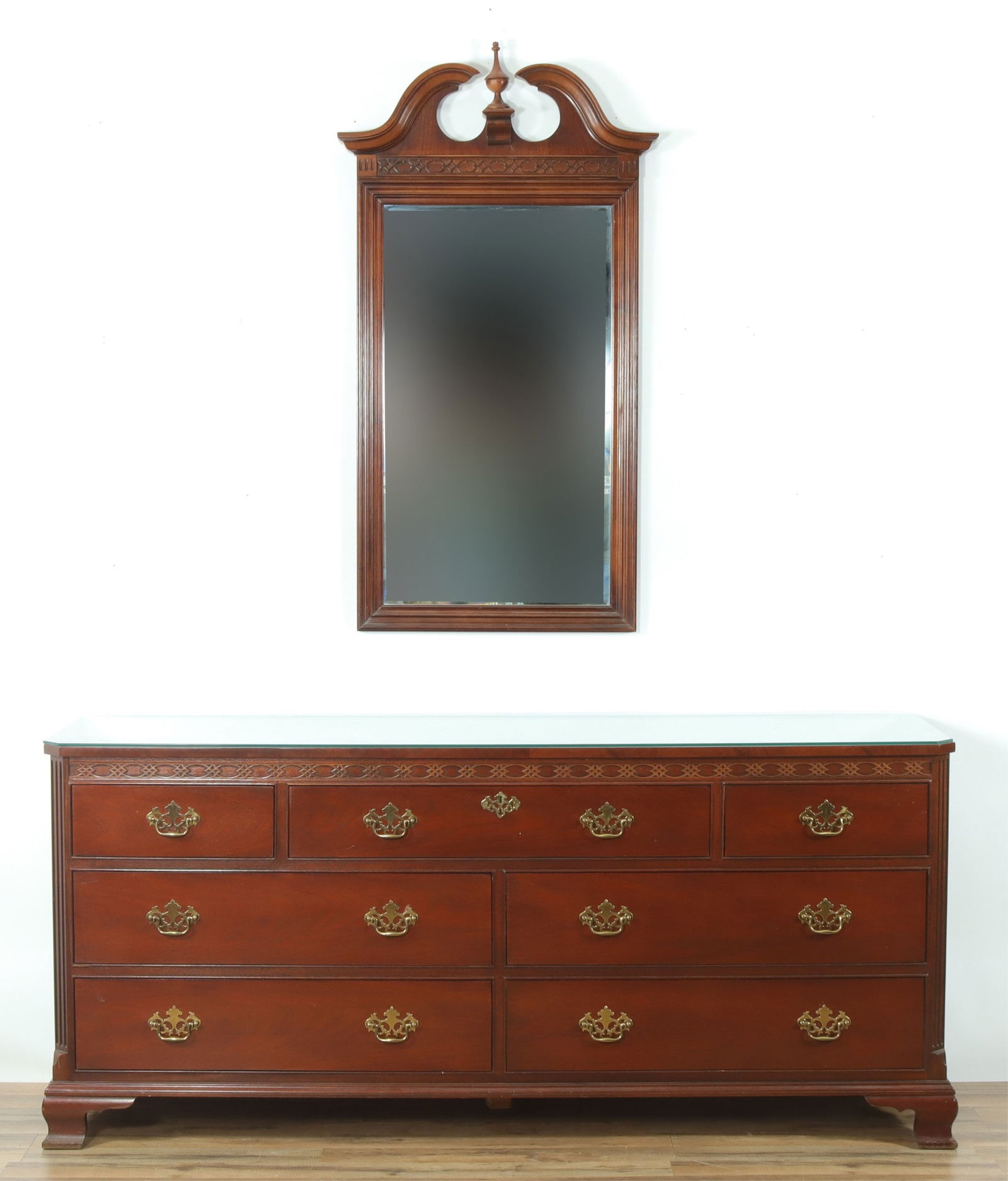 Baker Mahogany Dresser & Mirror (1 of 9)
