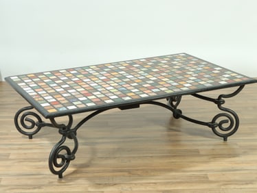 Giacometti Style Iron & Marble Coffee Table