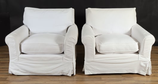 Pair Ralph Lauren Upholstered Club Chairs