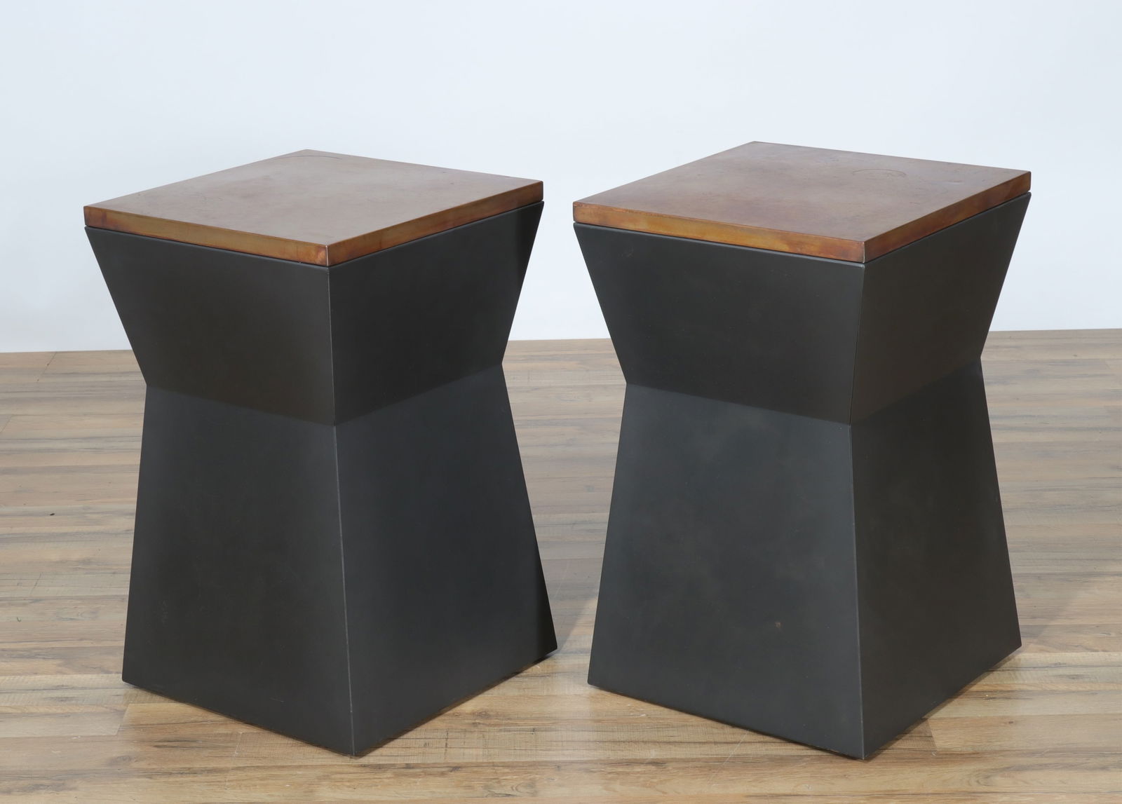Pair Modernist Tole Peinte Side Tables (1 of 5)