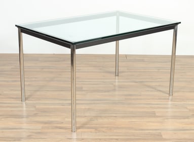 Modern Chrome & Glass Side Table