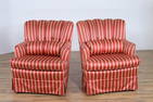 Pair Contemporary Upholstered Club Chairs
