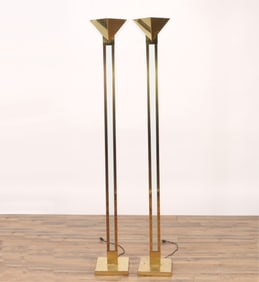 Robert Sonneman for Kovacs Brass & Glass Torchiere