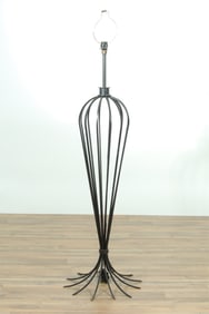 Jean Royere Style Black Painted Iron Floor Lamp
