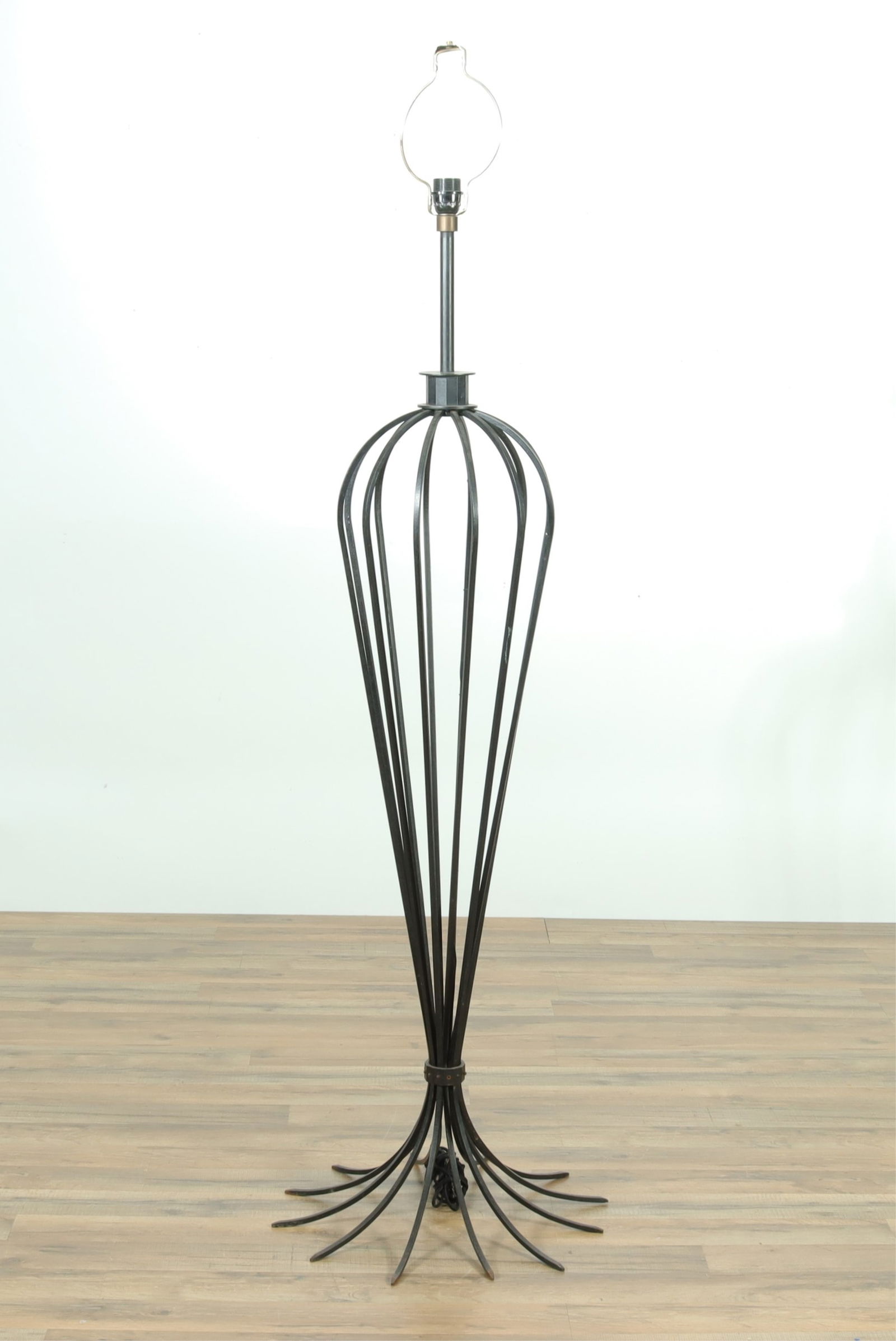Jean Royere Style Black Painted Iron Floor Lamp (1 of 5)