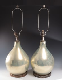 Pair Modern Mercury Glass Lamps