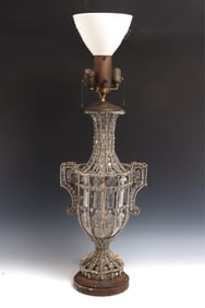 Classical Style Giltwood Iron & Cut Glass Lamp