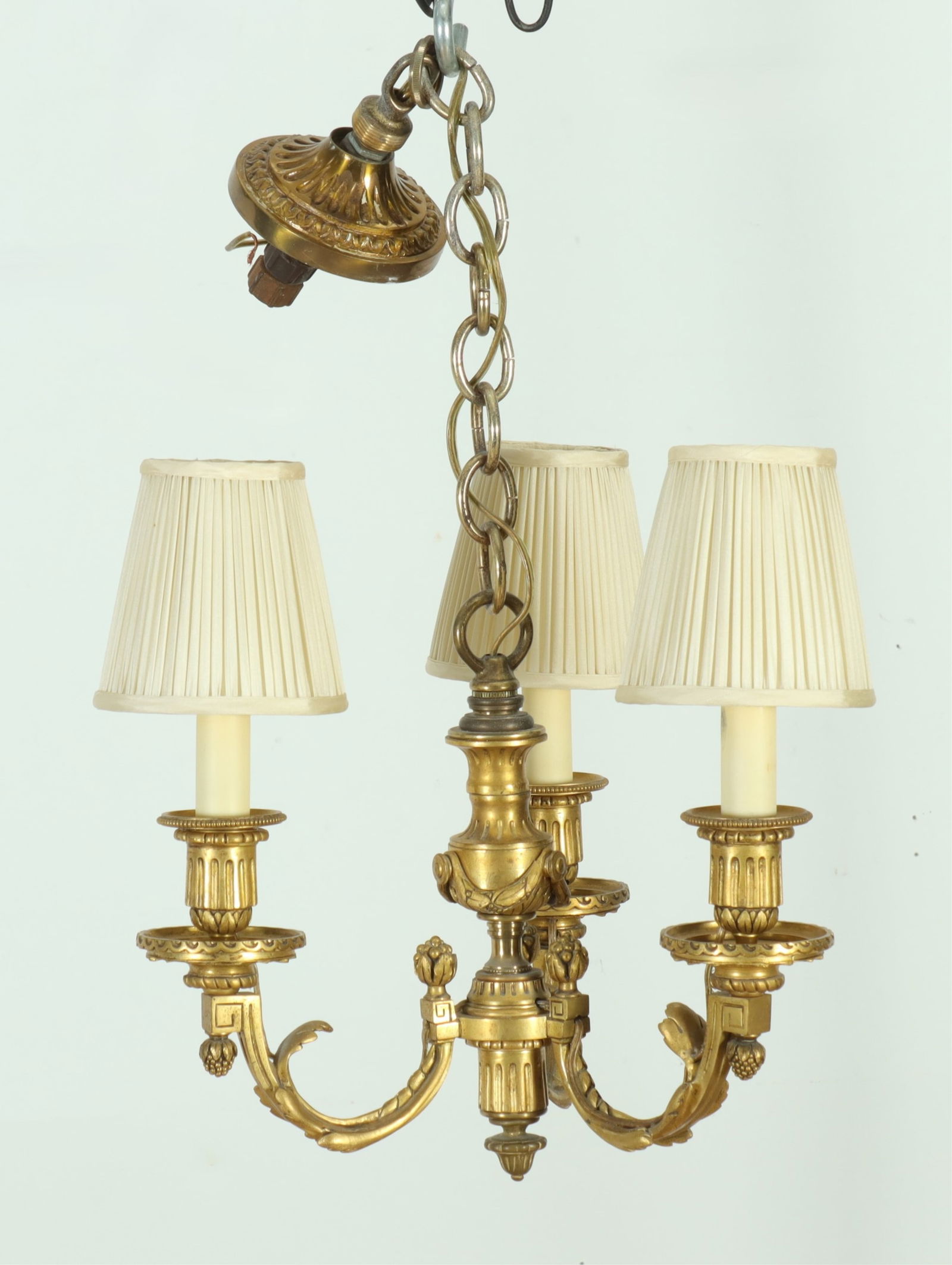 Louis XVI Style Ormolu 3-Light Chandelier (1 of 4)