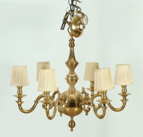 Dutch Baroque Style Brass Chandelier