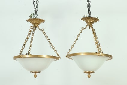 Pair of Continental Neoclassical Hanging Lights