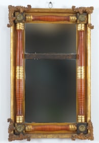 Sheraton Gilt & Grain Painted Small Mirror