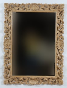 Rococo Style Shell Carved Bleached Beech Mirror