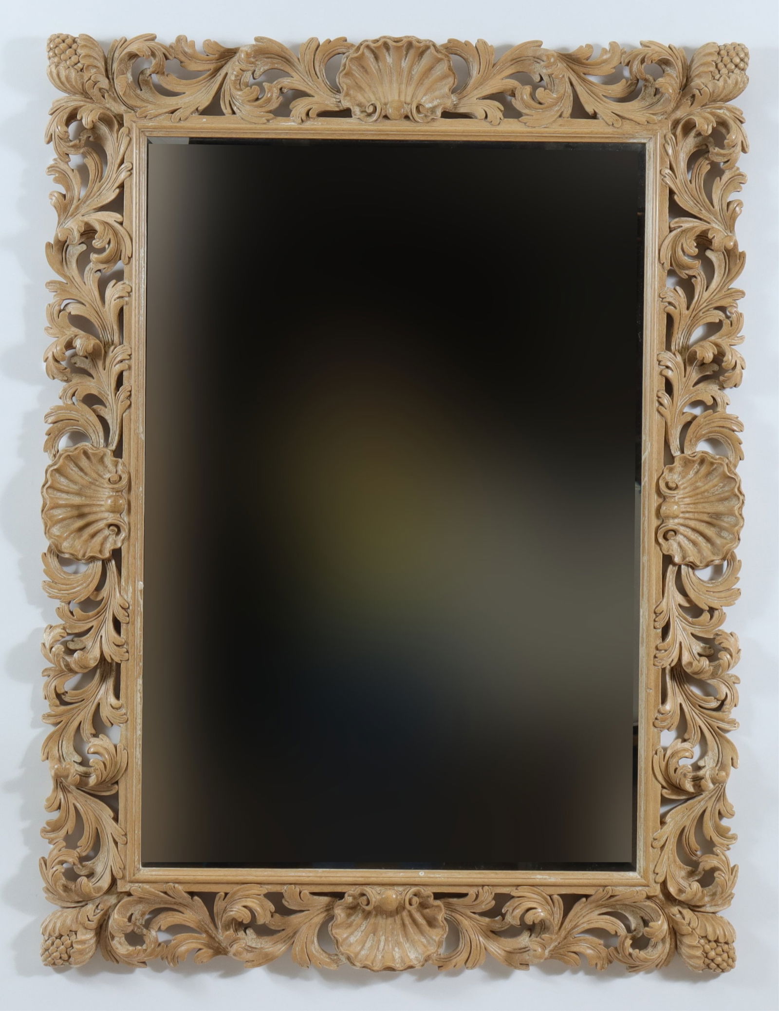 Rococo Style Shell Carved Bleached Beech Mirror (1 of 5)