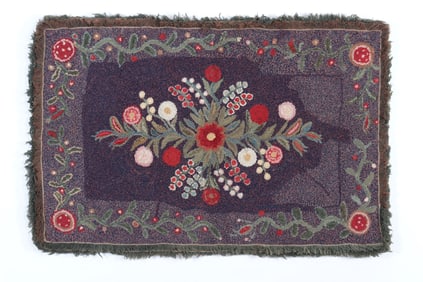 American Folk Shirred Cotton Rug, New Jersey, 19 C