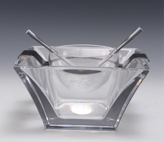Baccarat Caviar Bowl & Two Spoons
