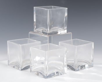 Baccarat Crystal - Four Sq Low Vase