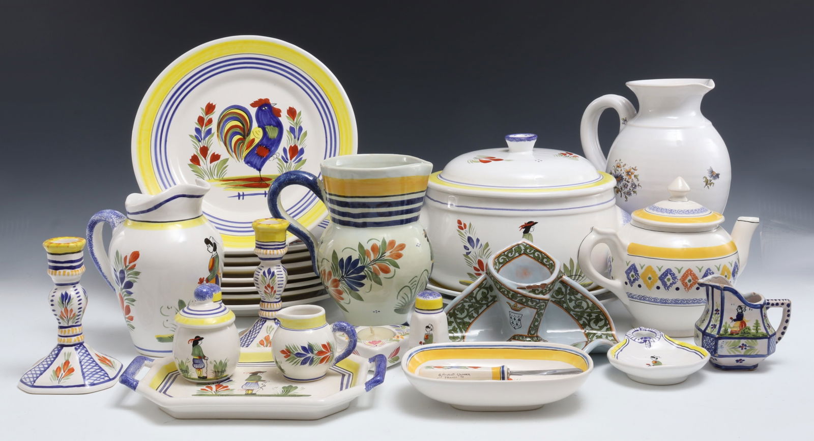 28-Pc Henriot Quimper Mixed Part Dinner Service (1 of 20)