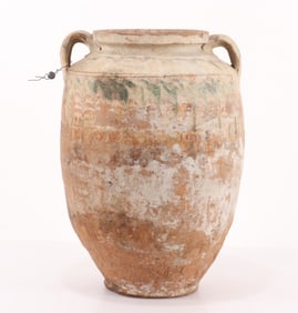 Turkish Glazed Ceramic Olive Jar