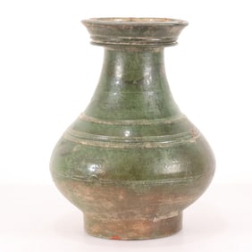 Chinese Han Dynasty Green Glazed Earthenware Vase