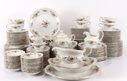 159 Pcs. Johann Haviland Moss Rose Porcelain