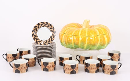 Taitu Legno 12 Coffee Cup/Saucer, Tiffany Pumpkin