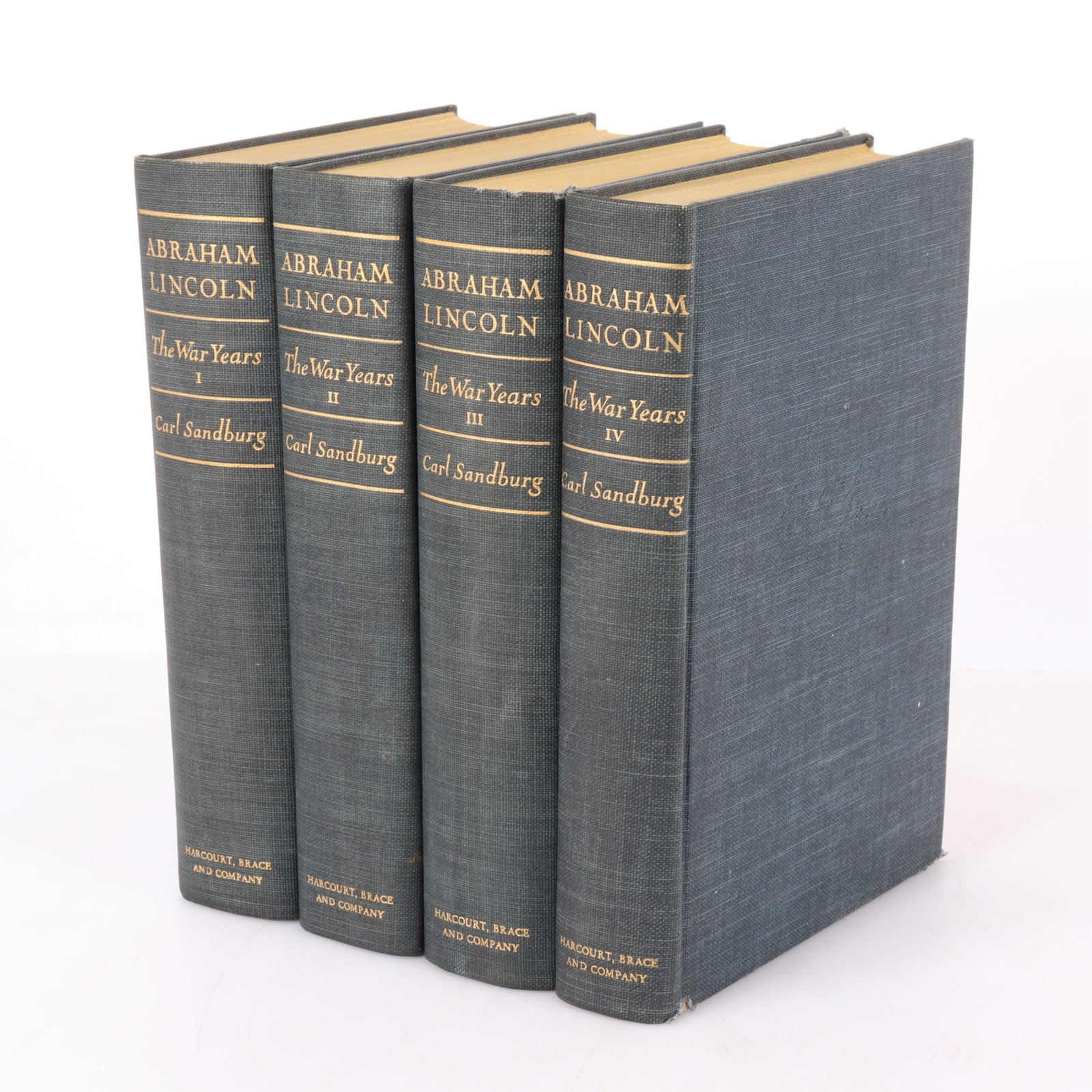 Abraham Lincoln The War Years 4 Volumes: 3rd edition, 1940. Dimensions: 6.5" x 9.5"