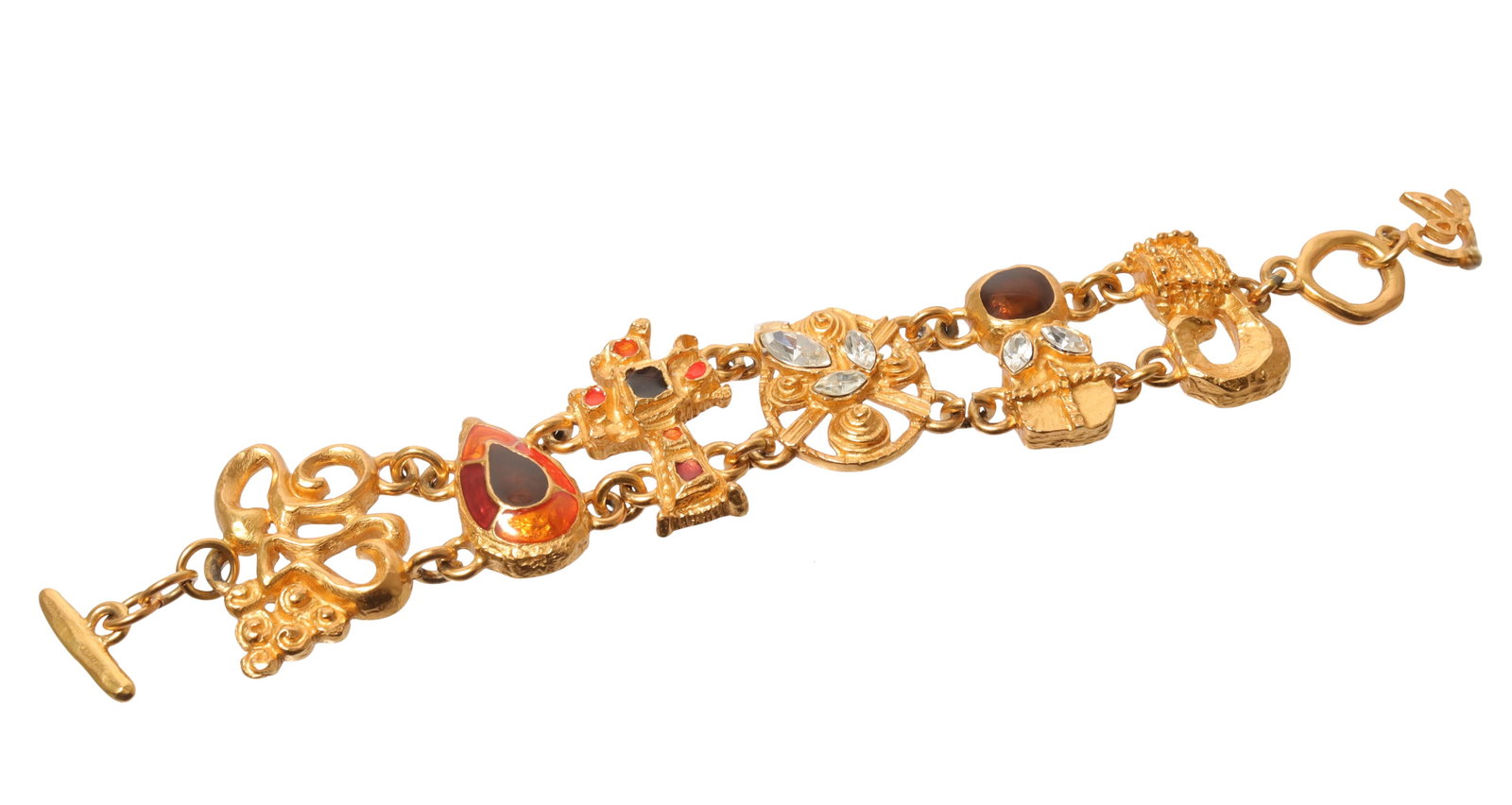 Vintage Christian Lacroix Bracelet: Vintage Christian Lacroix Bracelet. Marked on back. Toggle closure. 7.5" L x 1.5" W Property from a Georgia collection