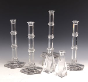 Tiffany & Co. & Orrefors Glass Candlesticks